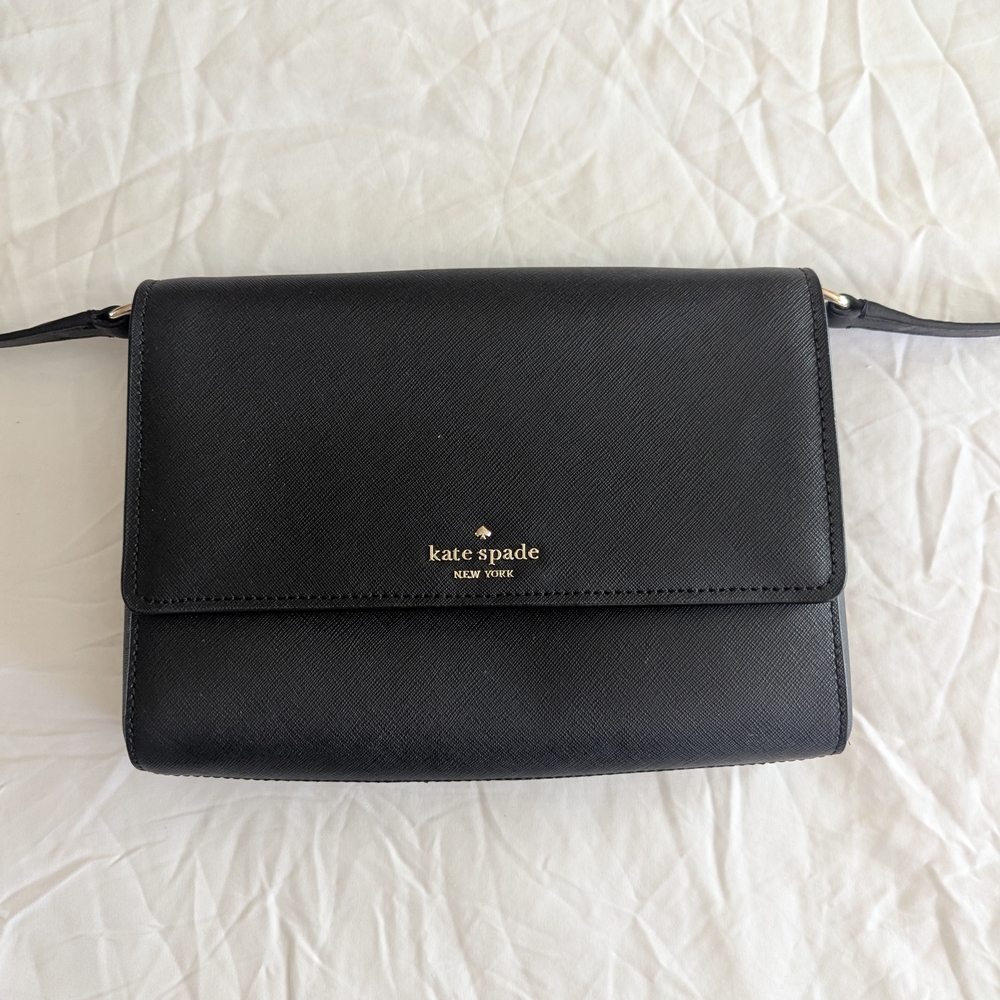 Kate Spade Black Crossbody Bag with Signature Logo